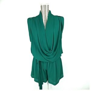 Double Zero Cowl Neckline With Tie Romper